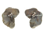 Allen Pooyouma (1922-2014) - Hopi - Turquoise and Sterling Silver Post Earrings c. 1950s, 1.375" x 1"