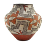 Acoma Four-Color Jar with Fine Line Design c. 1890-1900s, 12" x 13.5"