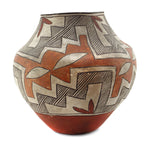 Acoma Four-Color Jar with Fine Line Design c. 1890-1900s, 12" x 13.5"