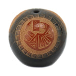 Mae Tapia (b. 1956) - Santa Clara Miniature Black and Sienna Sgraffito Pictorial Seed Jar c. 1980-90s, 1.5" x 1.5"