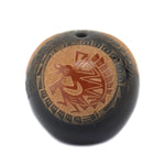Mae Tapia (b. 1956) - Santa Clara Miniature Black and Sienna Sgraffito Pictorial Seed Jar c. 1980-90s, 1.5" x 1.5"