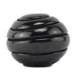 Linda Tafoya (b. 1962) - Santa Clara Black Seed Jar with Carved Swirl Design c. 1980-90s, 1.75" x 2.375"