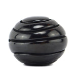 Linda Tafoya (b. 1962) - Santa Clara Black Seed Jar with Carved Swirl Design c. 1980-90s, 1.75" x 2.375"