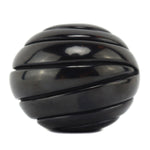 Linda Tafoya (b. 1962) - Santa Clara Black Seed Jar with Carved Swirl Design c. 1980-90s, 1.75" x 2.375"