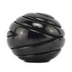 Linda Tafoya (b. 1962) - Santa Clara Black Seed Jar with Carved Swirl Design c. 1980-90s, 1.75" x 2.375"