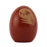 Ray Tafoya (1956-1994) - Santa Clara Redware Sgraffito Seed Jar with Turquoise Inlay and Fish Pictorial c. 1983, 2" x 1.625"