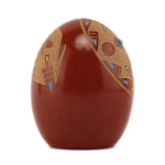 Ray Tafoya (1956-1994) - Santa Clara Redware Sgraffito Seed Jar with Turquoise Inlay and Fish Pictorial c. 1983, 2" x 1.625"