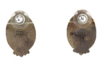 Joe Begay - Navajo - Turquoise and Sterling Silver Post Earrings c. 1970-80s, 1.125" x 0.75"
