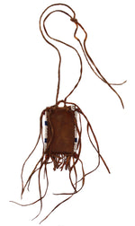 Plains Beaded Leather Pigment Pouch c. 1900-20s, 20" x 2.25"