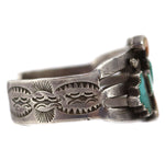 Zuni - Multi-Stone Inlay and Silver Bracelet with Rainbow God Design c. 1940s, size 6.5