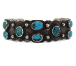 Navajo - Turquoise and Ingot Silver Bracelet c. 1920s, size 6.25