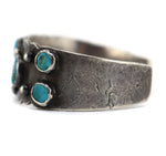 Navajo - Turquoise and Ingot Silver Bracelet c. 1920s, size 6.25