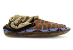 Sioux Beaded Leather Moccasins with Quillwork Design c. 1890s, 3" x 4" x 11"