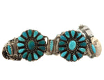 Zuni - Turquoise Petit Point Cluster and Silver Watchband c. 1940s, size 6.5