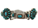 Zuni - Turquoise Petit Point Cluster and Silver Watchband c. 1940s, size 6.5