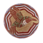 Gregory Lonewolf (b.1952) - Santa Clara Contemporary Miniature Redware Sgraffito Seed Jar with Hummingbird Design, 0.875" x 1"