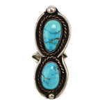 Navajo - Turquoise and Silver Ring c. 1940-50s, size 6.75
