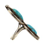 Navajo - Turquoise and Silver Ring c. 1940-50s, size 6.75