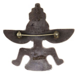 Zuni - Multi-Stone Inlay and Silver Knifewing Pin c. 1930-40s, 2.625" x 2.75"