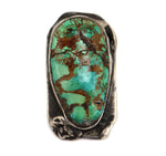 Navajo - Turquoise and Silver Ring c. 1940s, size 9.5
