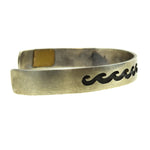 Navajo - Silver Overlay Bracelet with Wave Design c. 1980s, size 6.75