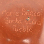 Marie Suazo - Santa Clara Contemporary Micaceous Redware Jar with Carved Avanyu Design, 2" x 2.625"