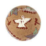 Camilio "Sunflower" Tafoya (1902-1995) - Santa Clara Miniature Polychrome Redware Sgraffito Seed Jar with Frog Procession Scene c. 1980s, 1.125" x 1.125"