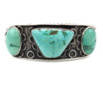 Navajo - Turquoise and Silver Bracelet c. 1920s, size 6.5