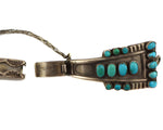 Navajo - Turquoise and Silver Watchband with Stamped Design c. 1950s, 5" length
