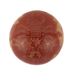 Susan Romero (b. 1955) - Santa Clara Miniature Redware Sgraffito Seed Jar with Sgraffito Bug Pictorial c. 2021, 1.5" x 1.625"