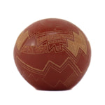 Susan Romero (b. 1955) - Santa Clara Miniature Redware Sgraffito Seed Jar with Sgraffito Bug Pictorial c. 2021, 1.5" x 1.625"