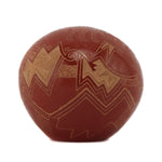 Susan Romero (b. 1955) - Santa Clara Miniature Redware Sgraffito Seed Jar with Sgraffito Bug Pictorial c. 2021, 1.5" x 1.625"