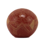 Susan Romero (b. 1955) - Santa Clara Miniature Redware Sgraffito Seed Jar with Sgraffito Bug Pictorial c. 2021, 1.5" x 1.625"