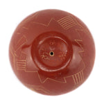 Susan Romero (b. 1955) - Santa Clara Miniature Redware Sgraffito Seed Jar with Sgraffito Bug Pictorial c. 2021, 1.5" x 1.625"