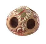 Camilio Tafoya - Santa Clara Miniature Polychrome Sgraffito Jar with Butterfly and Animal Pictorials c. 1982, 1.5" x 2.25" (P91331B-0615-062)