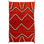 Navajo Child's Blanket with Hand-spun Wool, Indigo, and Natural Dye c. 1870s, 54.5" x 37.5"