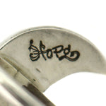 Hope Etsitty - Navajo - Contemporary Abalone and Spiny Oyster Channel Inlay and Sterling Silver Crescent Ring, size 7