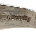 Veronica Benally - Navajo - Contemporary Jet and Sugilite Channel Inlay and Sterling Silver Ring, size 9