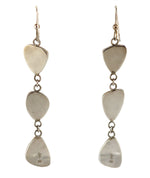 Sam Patania - Ole Willie Turquoise and Sterling Silver French Hook Dangle Earrings, 3.25" x 0.5"