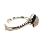 Richard Aguilar - Santo Domingo (Kewa)/Coushatta - Contemporary Jet, 12K Gold, and Sterling Silver Bracelet with Twisted Design, size 6.125