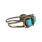 Navajo - Turquoise and Silver Bracelet c. 1960-70s, size 5.875