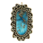 Navajo - Turquoise and Silver Pendant c. 1950s, 1.375" x 0.875"