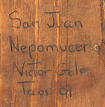 Gustavo Victor Goler - San Juan Nepomucen Retablo c. 1991, 8.75" x 5.25"