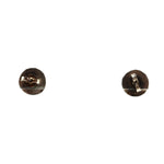 Zuni - Multi-Stone Inlay and Silver Post Earrings with Sunface Kachina Design c. 1950s, 0.5" diameter