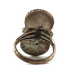 Rose Haley Long - Navajo - Turquoise and Coral Ring c. 1970-80s, size 4.75