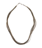 Navajo - 10-Strand Liquid Silver Necklace c. 1940-50s, 23" length