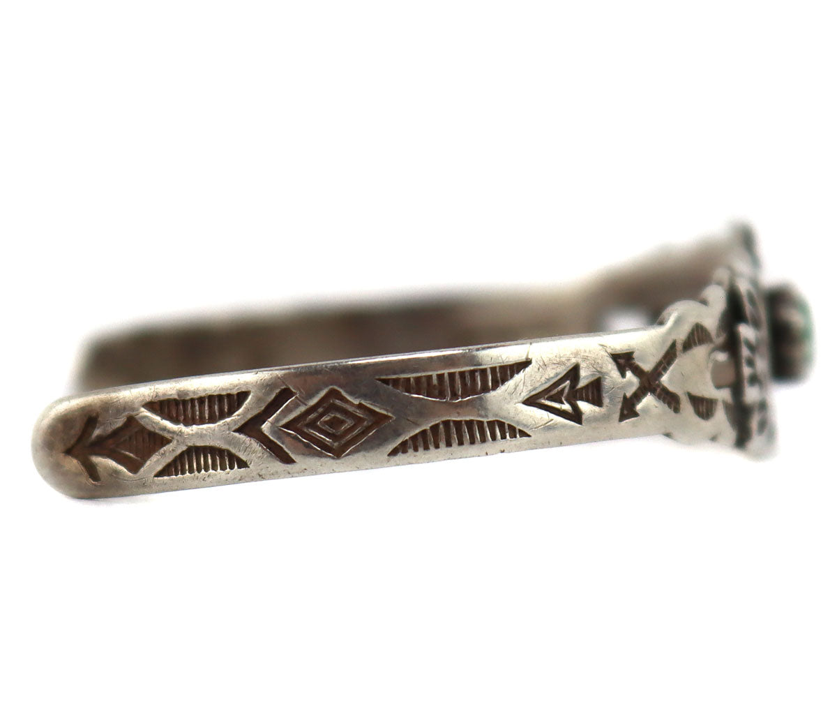 Navajo - Fred Harvey Turquoise and Silver Thunderbird Bracelet with St