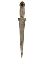 Navajo - Ingot Silver Letter Opener with Stamped Design and Whirling Log Pictorial c. 1900-20s, 7.75" x 1.25"