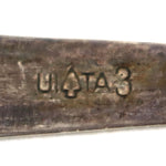 Toadlena Trading Post - Navajo - Silver Spoon Pin with Stamped Design c. 1910-20s, 0.625" x 2.625"