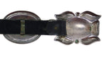 United Indian Traders Association & Southwest Arts & Crafts Shop - Navajo - Sterling Silver and Leather Concho Belt c. 1920-30s, 29" to 37.5" waist